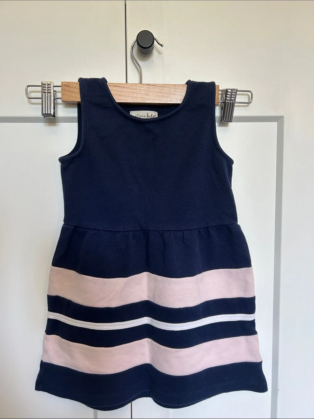 Girls Navy with Light Pink and White Stripes dress bundle
